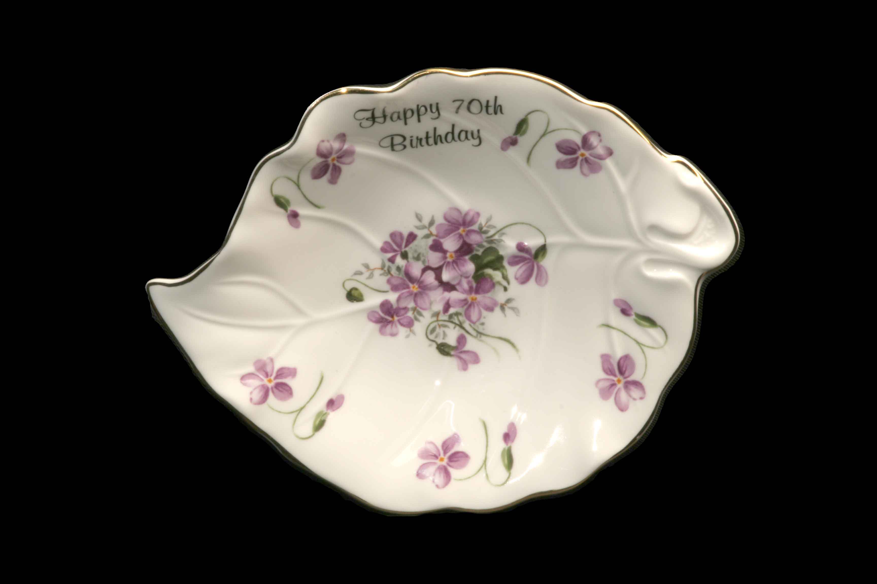 Marlborough 70th birthday leaf dish - Click Image to Close
